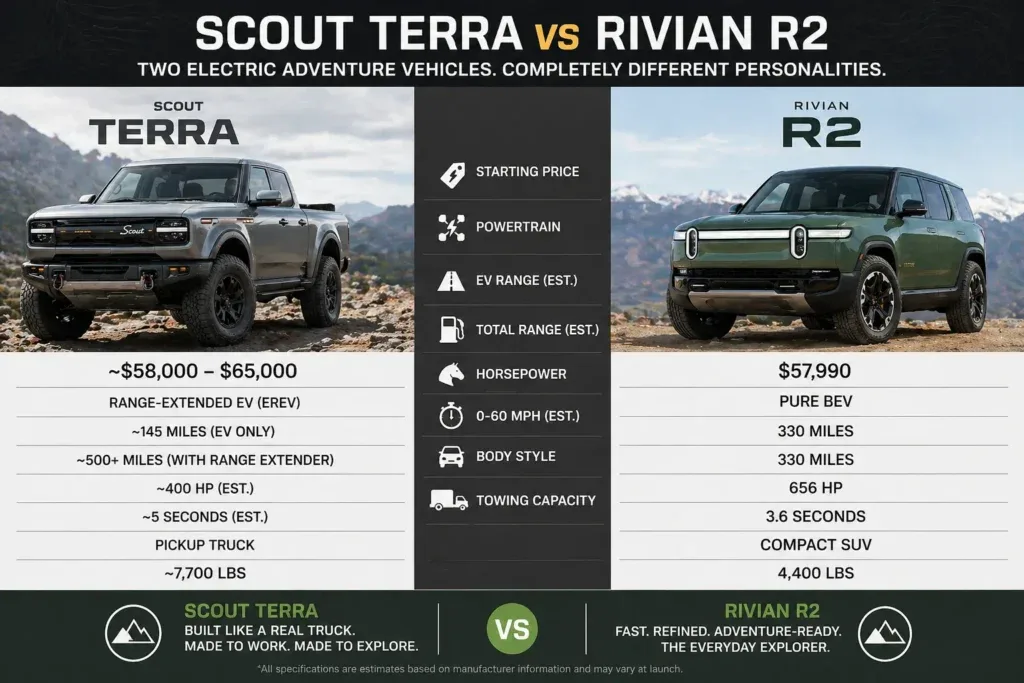 Scout Terra vs Rivian R2