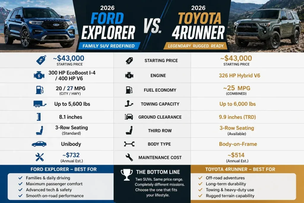 Ford Explorer vs Toyota 4Runner
