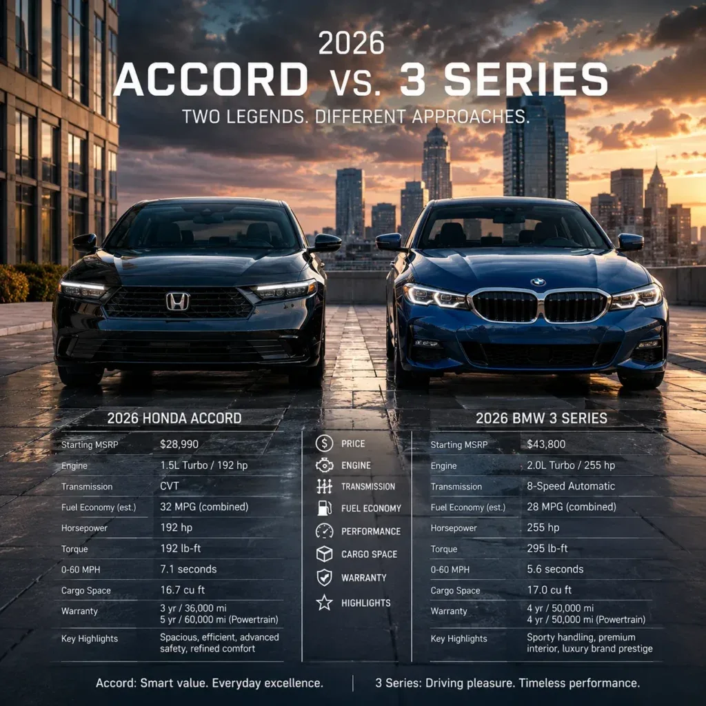 Honda Accord vs BMW 3 Series