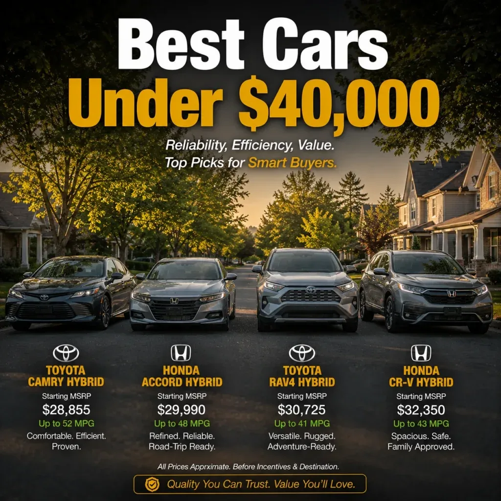 Best Cars Under $40,000