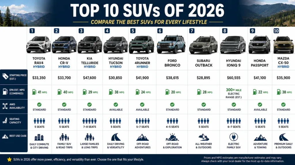 10 Best SUVs to Buy in America