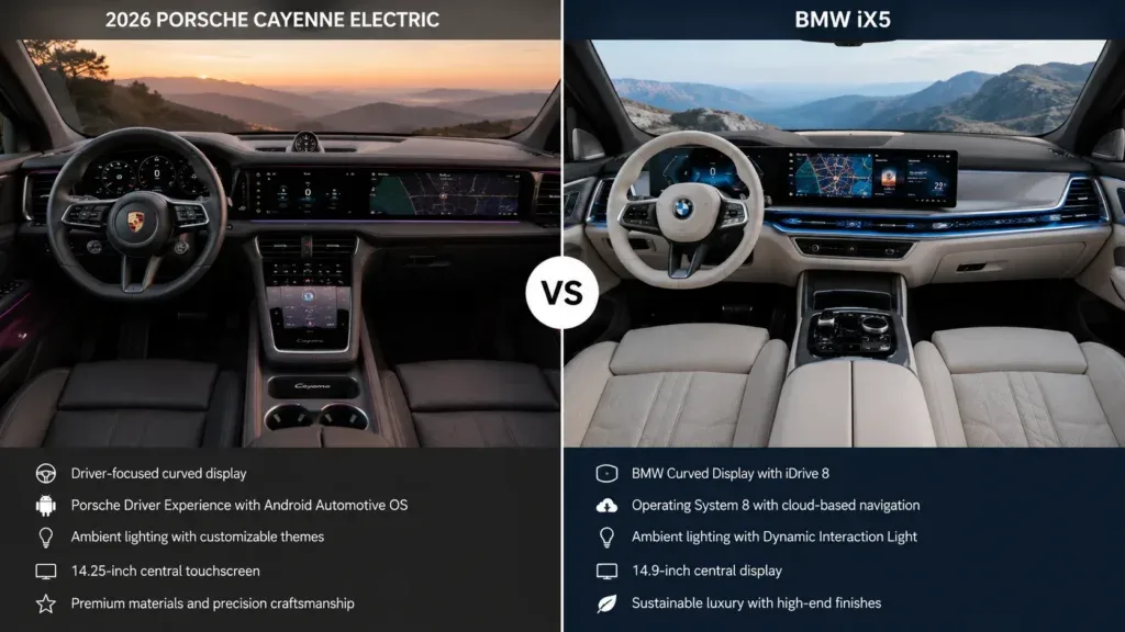 2026 Porsche Cayenne Electric vs BMW iX5