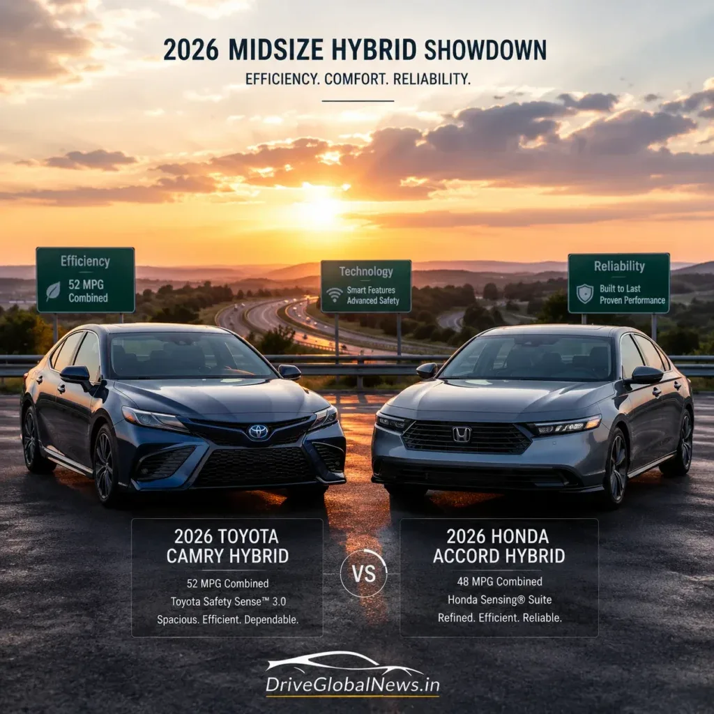 Toyota Camry Hybrid vs Honda Accord Hybrid 2026