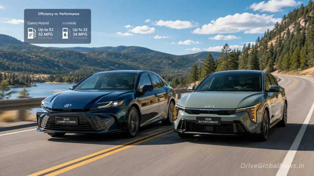 Toyota Camry Hybrid vs Kia K4 Hatchback